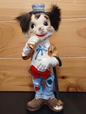 Vintage Ceramic Clown Tilso Hobo Clown 9inch Tall